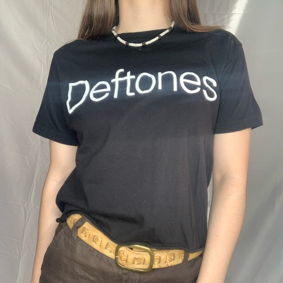 Tee Styled Premium Tops - Deftones “Ohms” Black with White Font Shirt Size S